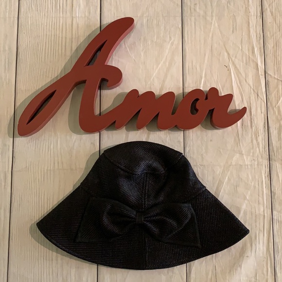 Athena New York Black Straw Bucket Hat With Bow main image 4